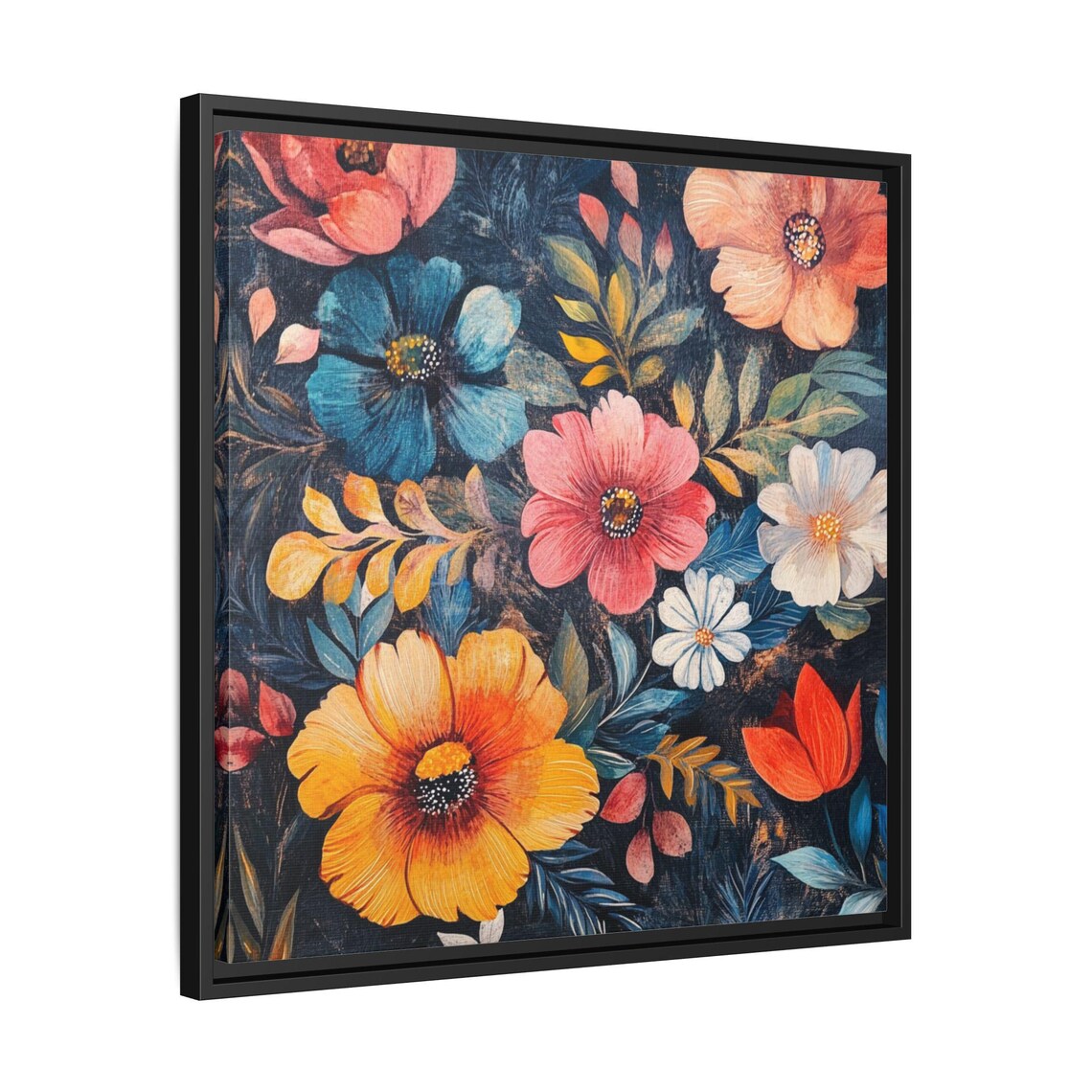 Mid Century Boho Floral Abstract Painting - Image 2