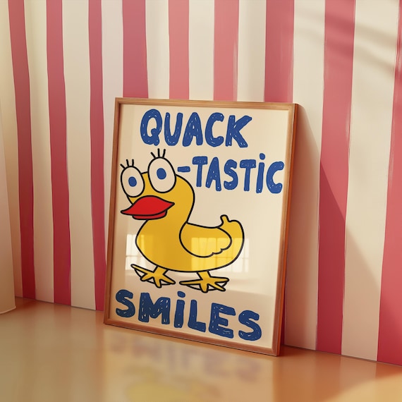 Duck Colorful Print For Kids Wall Art Nursery Poster Room Decor Baby Shower Gift Playroom Quote