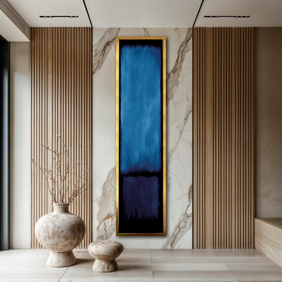 Blue Abstract Painting Modern Minimalist Painting Rothko Wall Decor Rothko Inspired Artwork Hallway Art Gift For Art Lovers