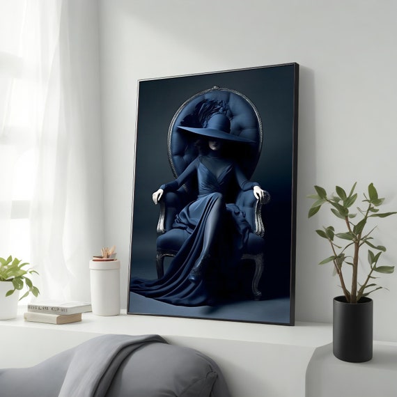 Fashion Art Print Modern Woman Wall Art Ready To Hang Painting Womens Gift Framed Artwork Modern Wall Art