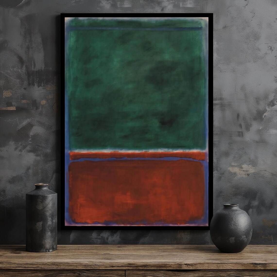 Mark Rothko Green And Red Color Field Minimal Abstract Art Poster