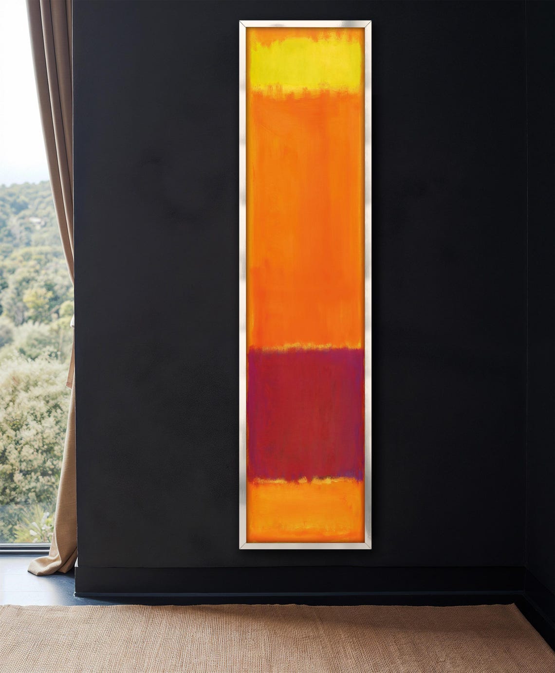Rothko Inspired Vertical Abstract Orange Red Color Field Art Print - Image 4