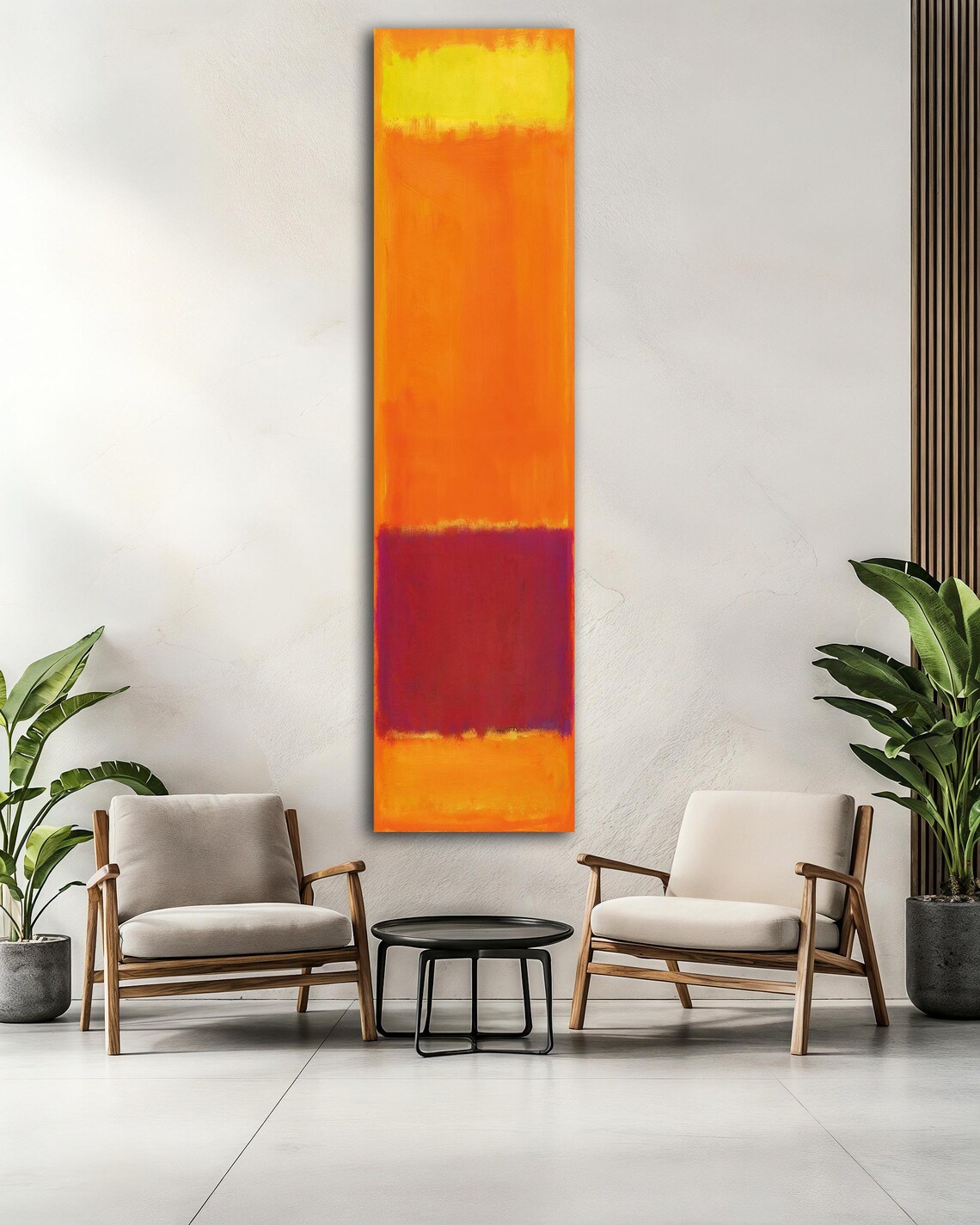 Mark Rothko Inspired Art Abstract Orange And Red Wall Decor Hallway Art Long Thin Wall Art Unique Gift For Art Lovers - Image 2