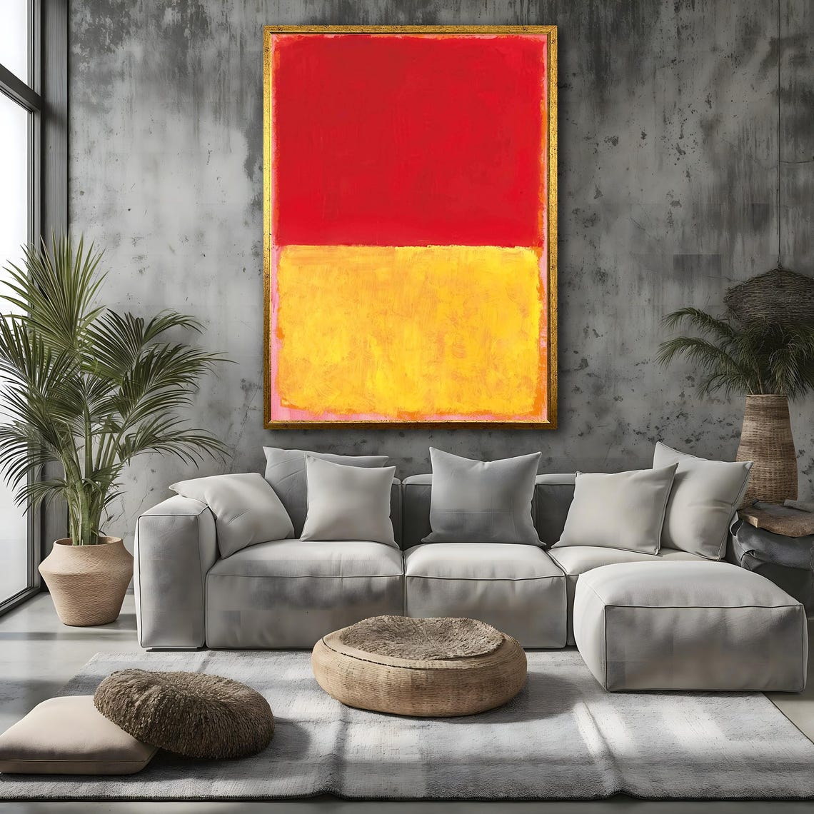 Mark Rothko Red And Yellow Color Block Bold Abstract Art Poster - Image 4