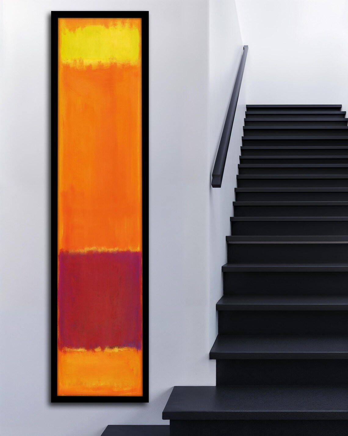 Mark Rothko Inspired Art Abstract Orange And Red Wall Decor Hallway Art Long Thin Wall Art Unique Gift For Art Lovers - Image 3
