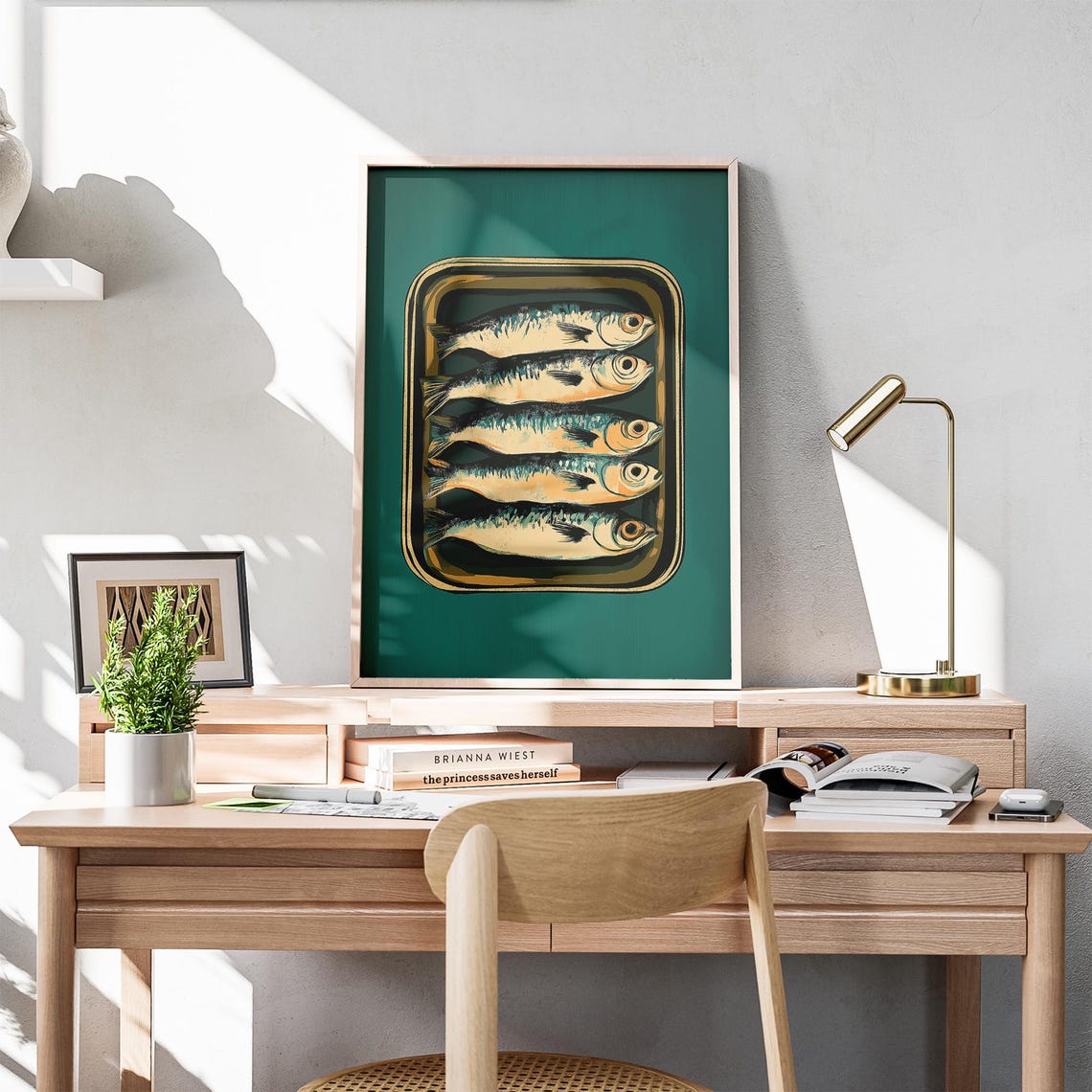 Sardine Tin Can Retro Kitchen Still Life Coastal Food Art Poster - Image 5