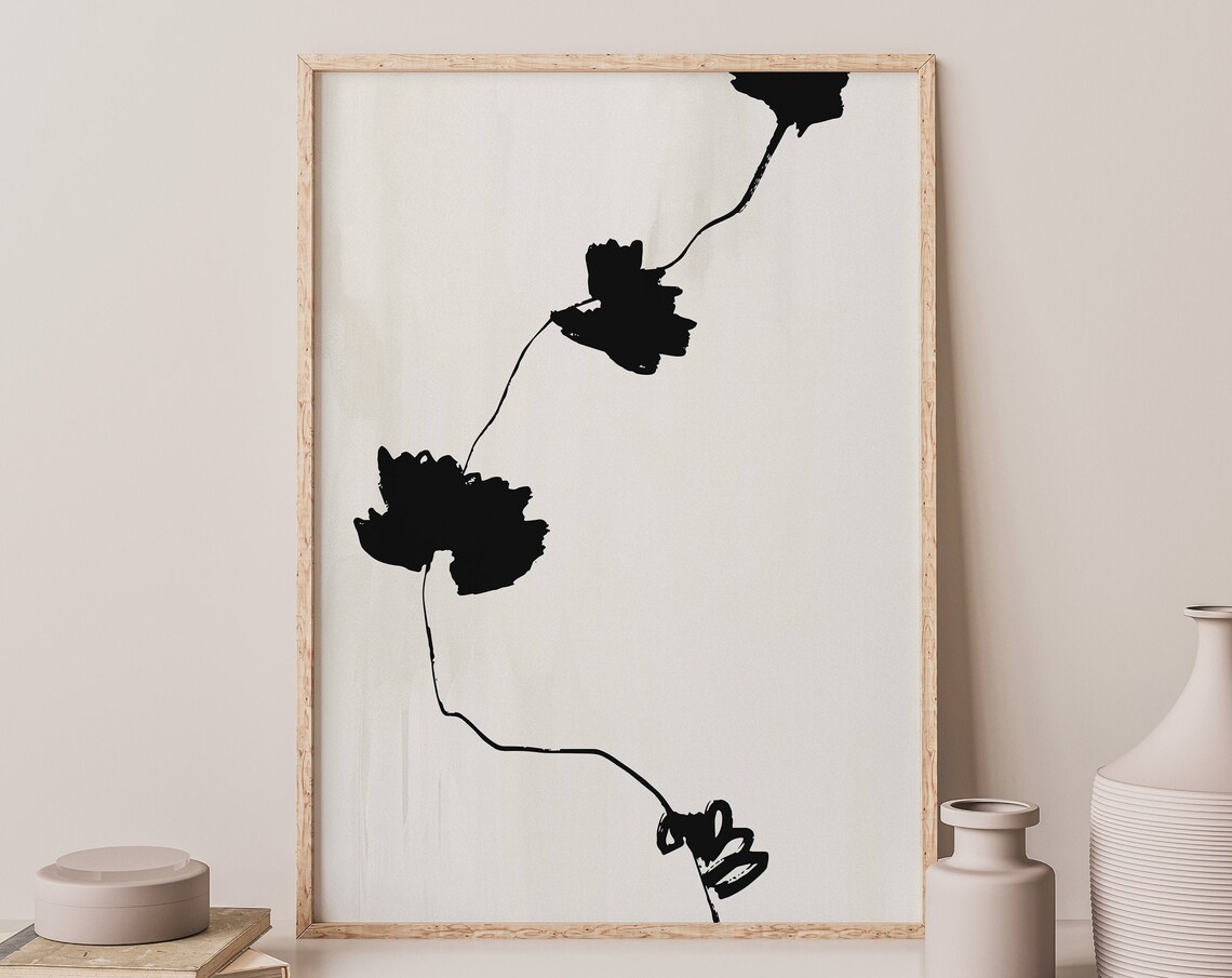Minimal Botanical Abstract Floral Art Print - Image 2