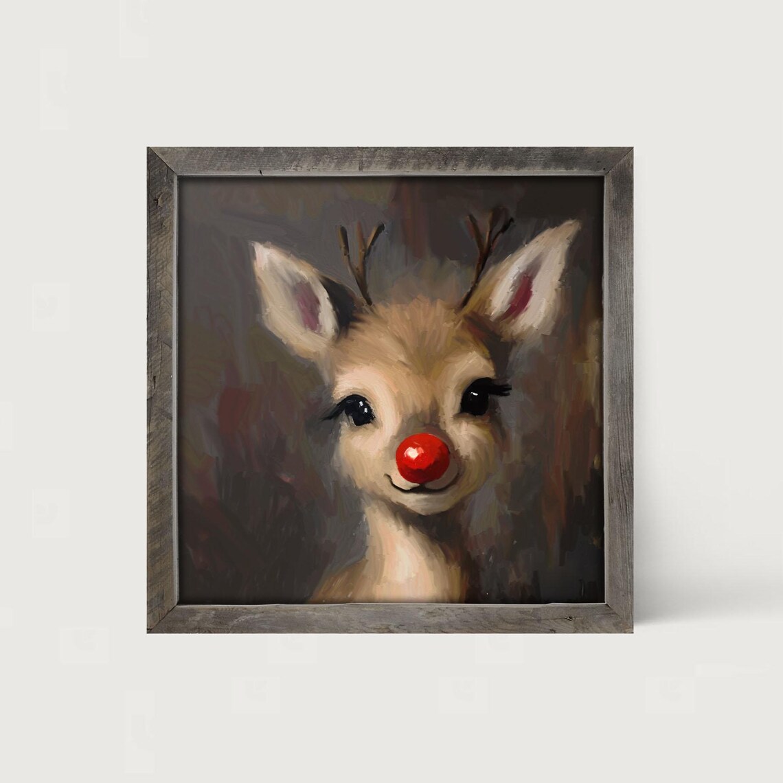 Rudolph Christmas Reindeer Playful Holiday Art Print - Image 3
