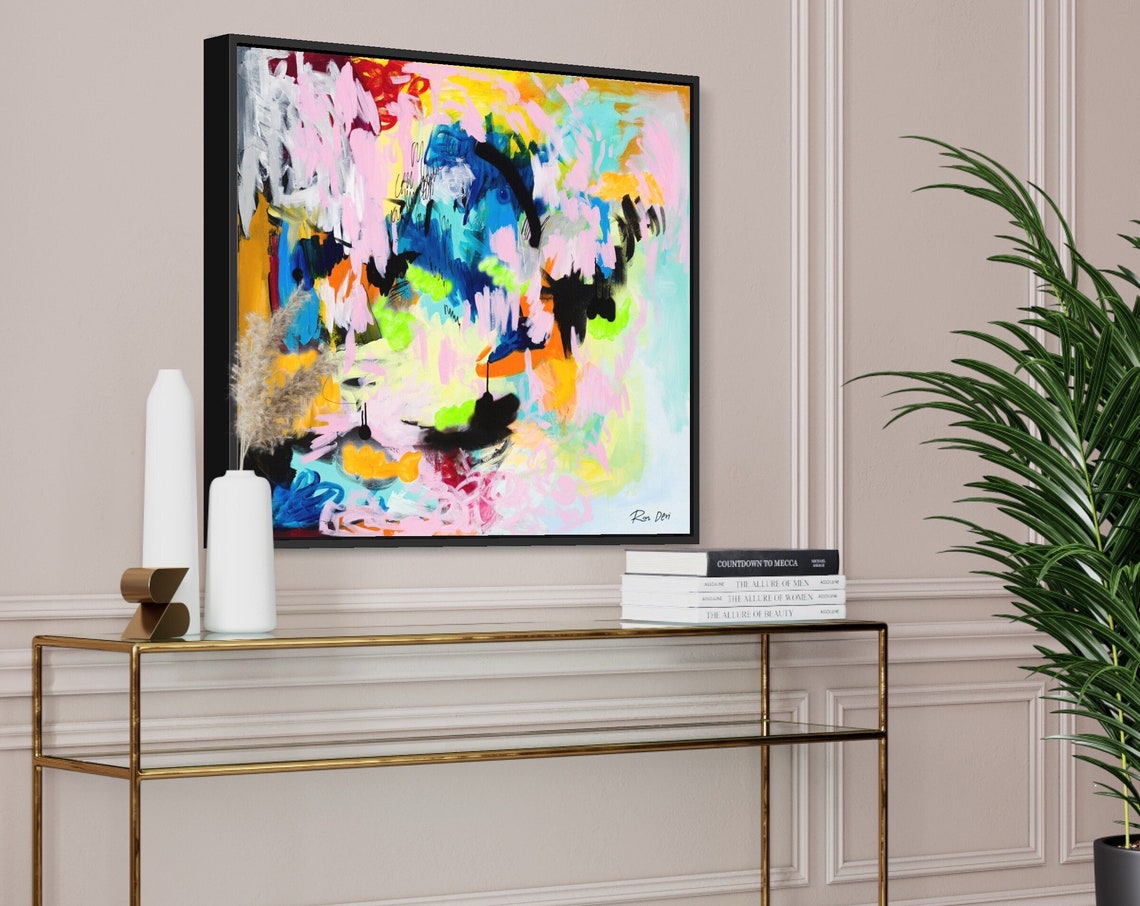 Pink Wash Blue Orange Green Dreamy Colorful Modern Abstract Poster - Image 6