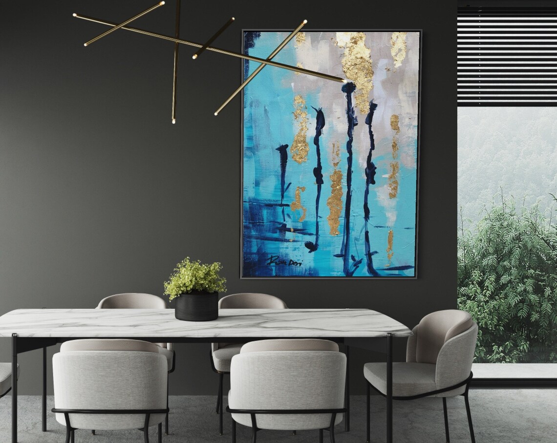 Blue Abstract Art, Oversized Abstract Wall Art Print - Image 3