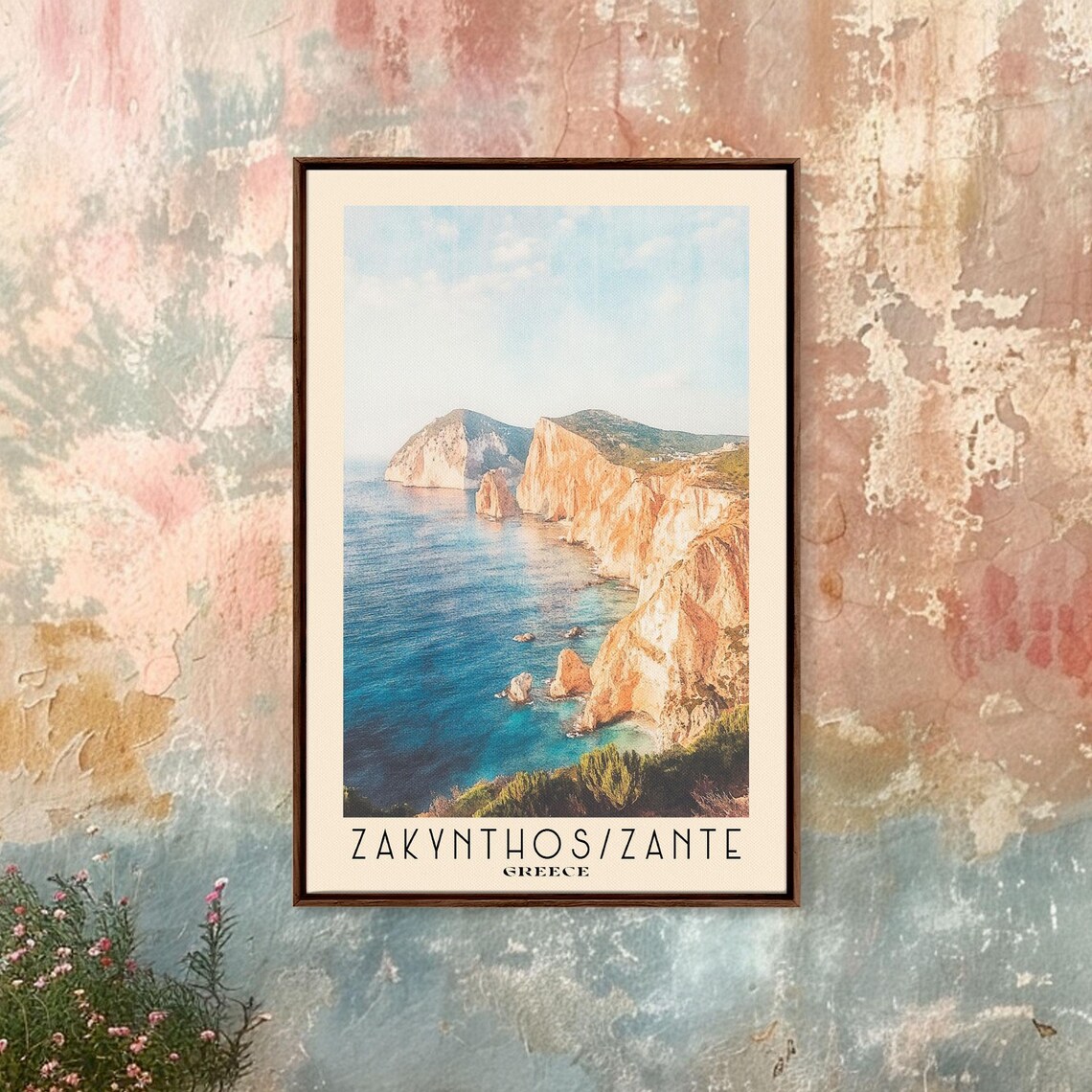 Zakynthos Zante Greece Ionian Sea Limestone Cliffs Coastal View Poster - Image 4
