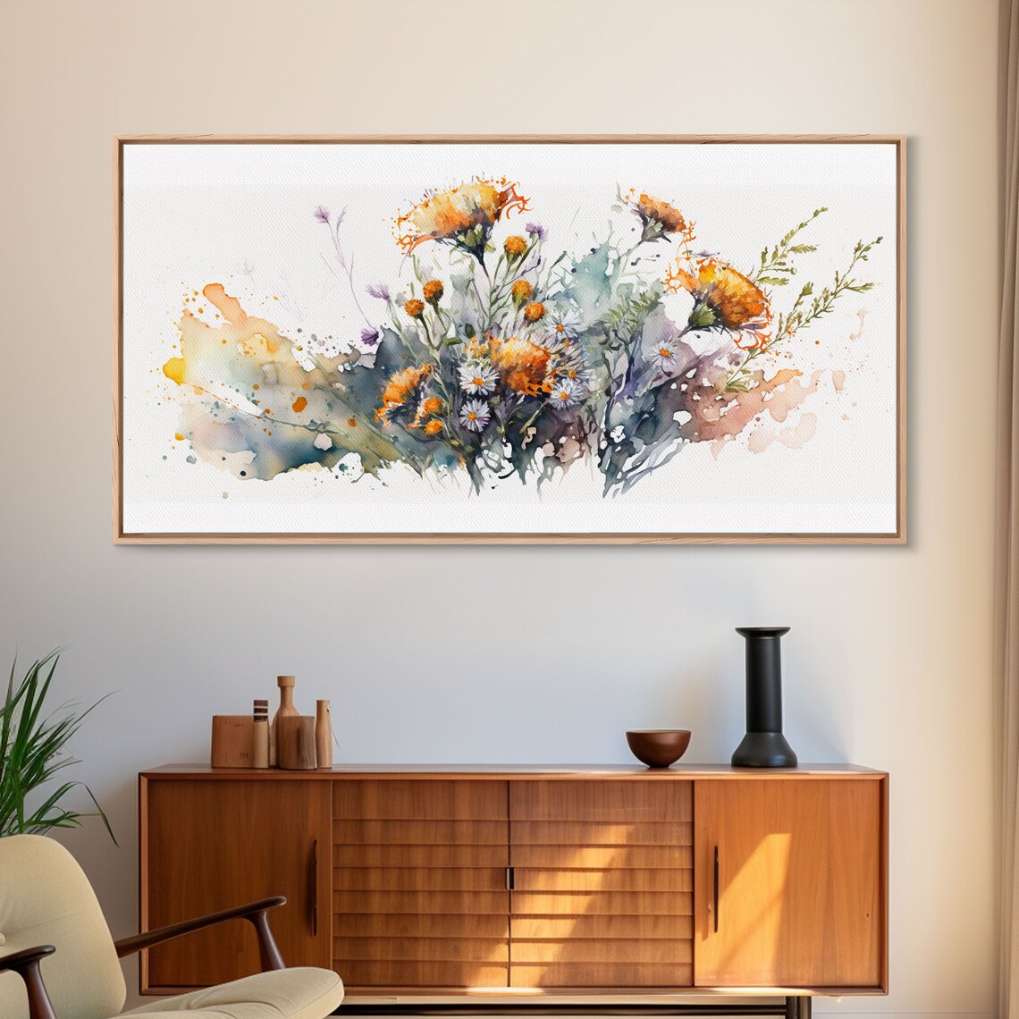 Rustic Farmhouse Floral Watercolor Wall Art Print - Image 6