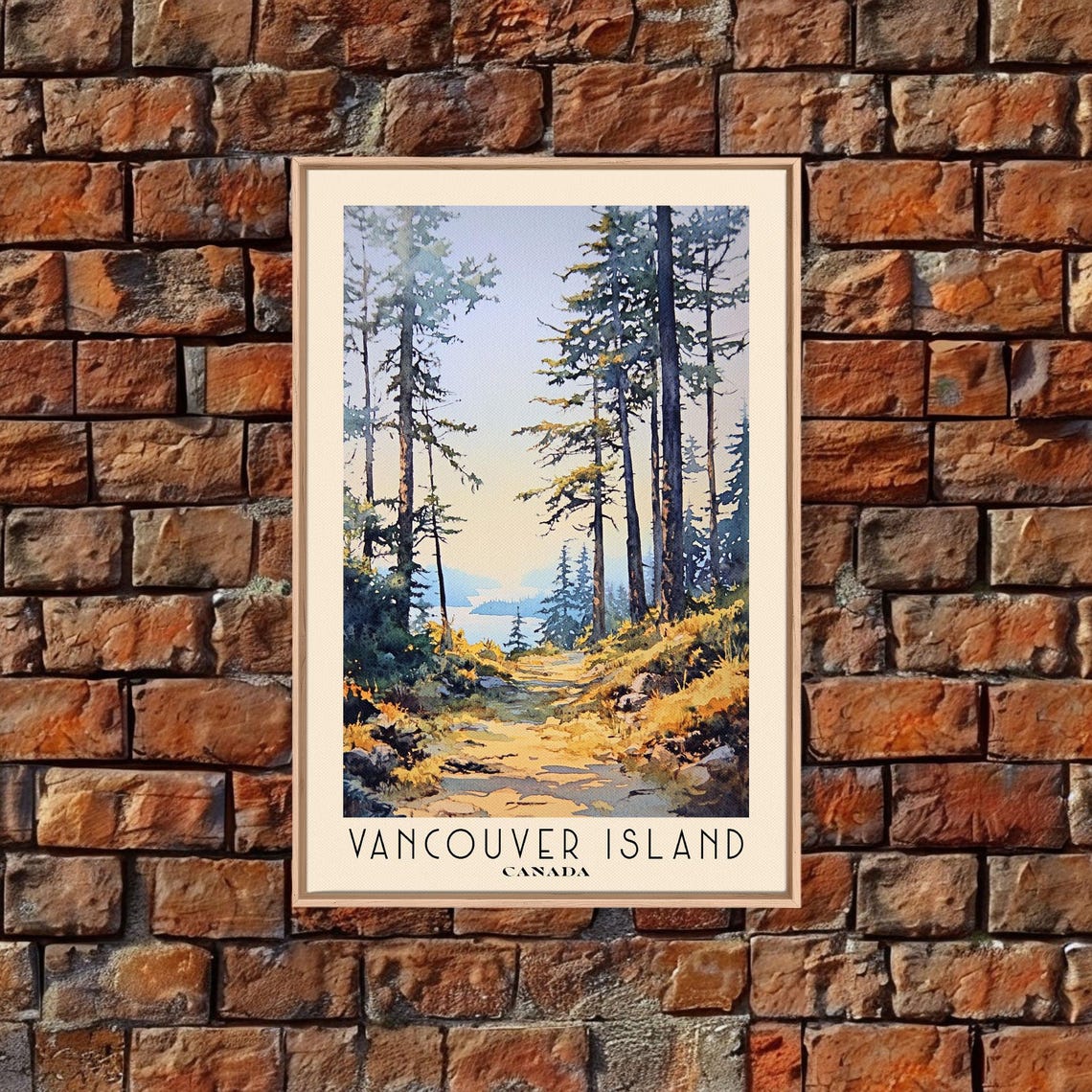 Vancouver Island Canada Watercolor Beach Print Vacation Gift Canada Wall Art Framed Print Framed Beach Painting - Image 4