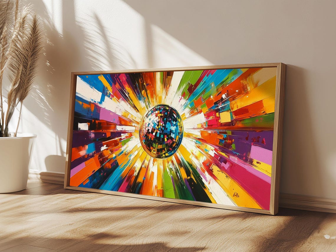 Colorful Disco Ball Explosion Abstract Pop Art Painting Wall Poster - Image 6