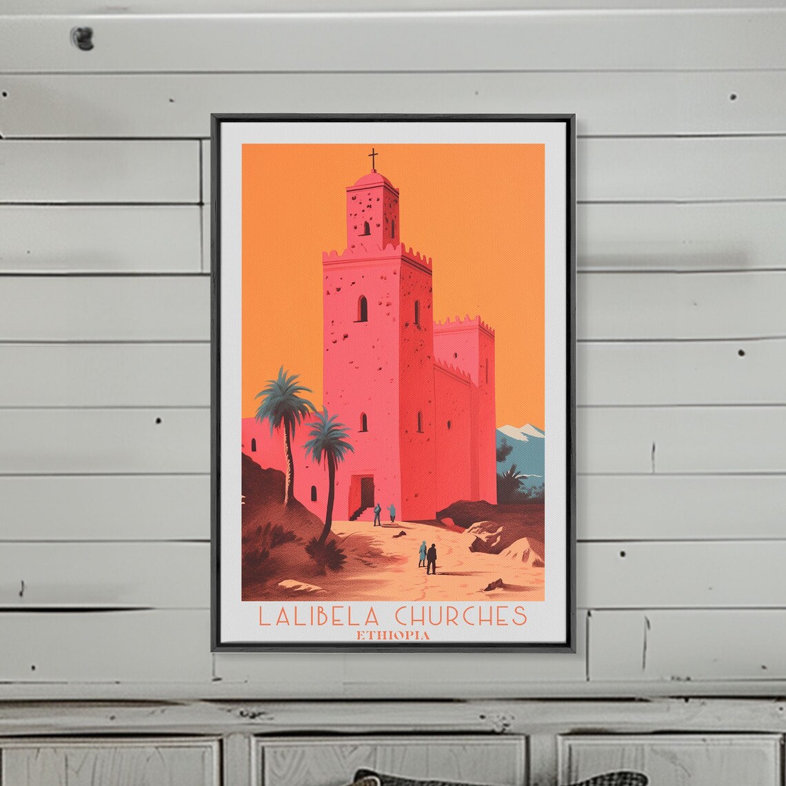 Lalibela Churches Ethiopia Pink Tower Church Desert Sunset Travel Poster - Image 3