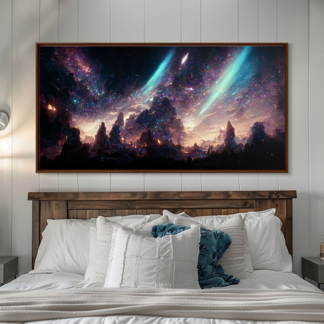 Aurora Borealis Over Norway, Mountain Landscape Art Print - Image 5