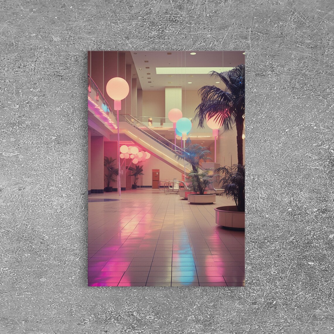 1980s Mall Photo, Vaporwave Aesthetic Art Print