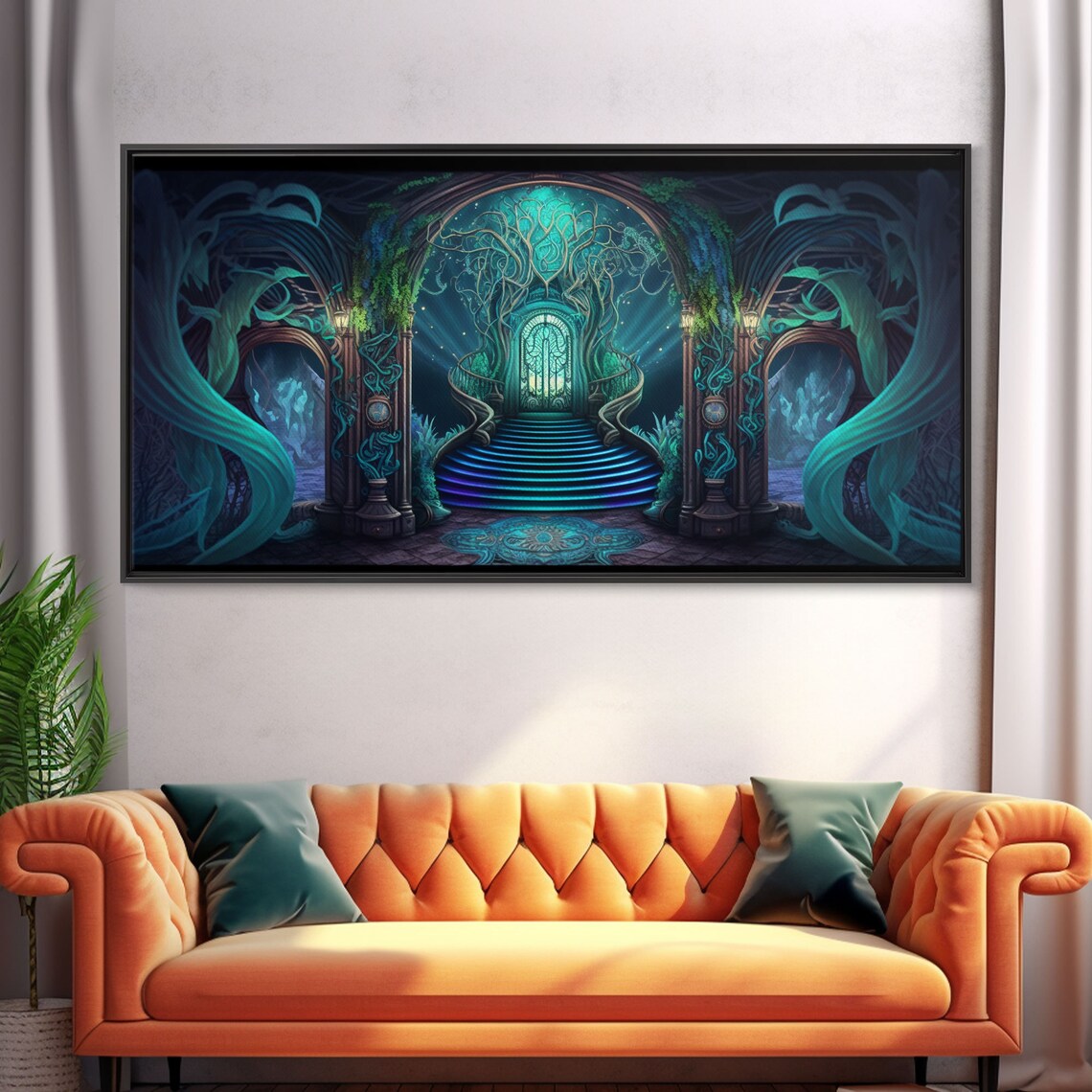 Fantasy Wall Art Print Magical Forest Fantasy Landscape Art Ready To Hang Wall Art - Image 4