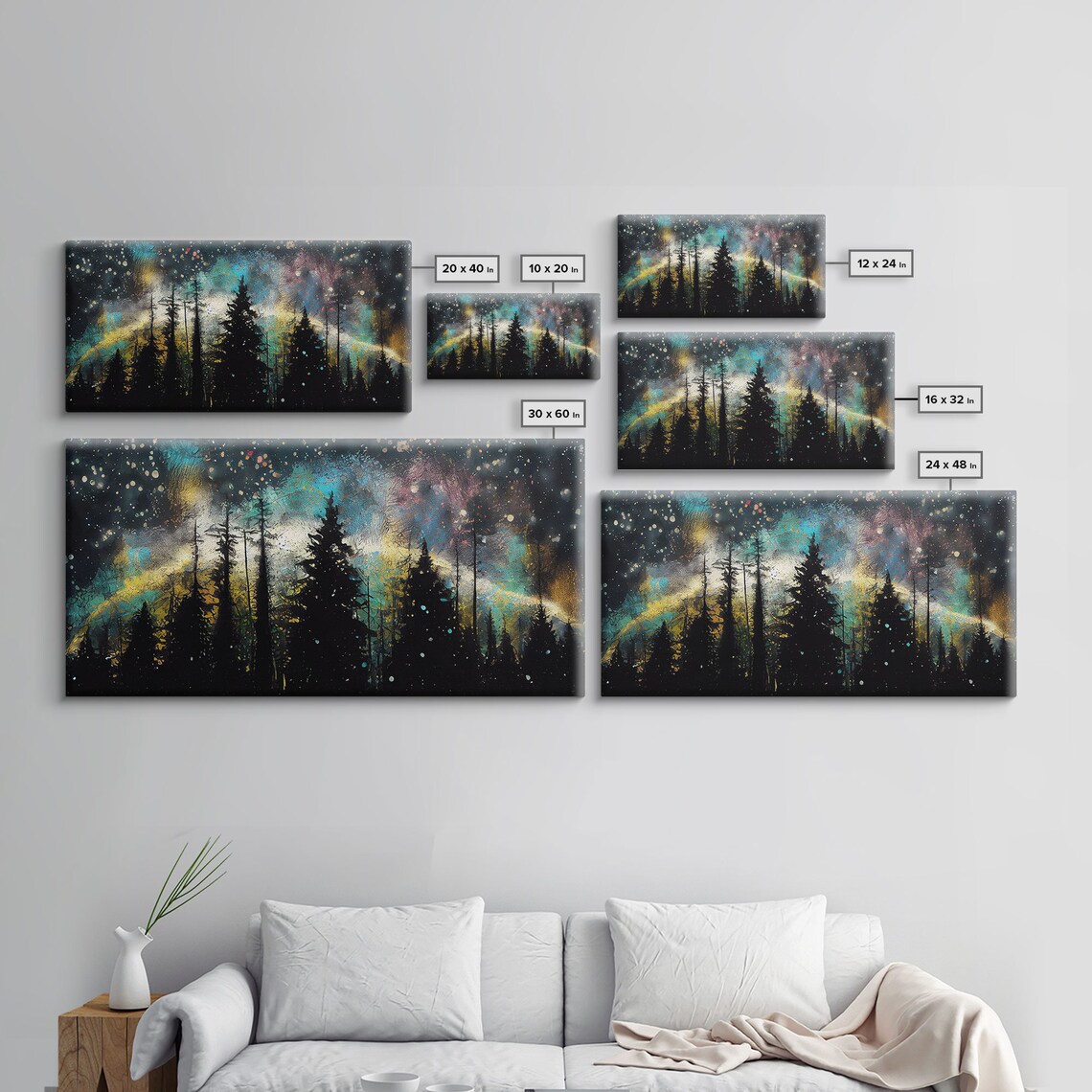Pine Tree Forest Landscape Wall Art Print Gift - Image 2