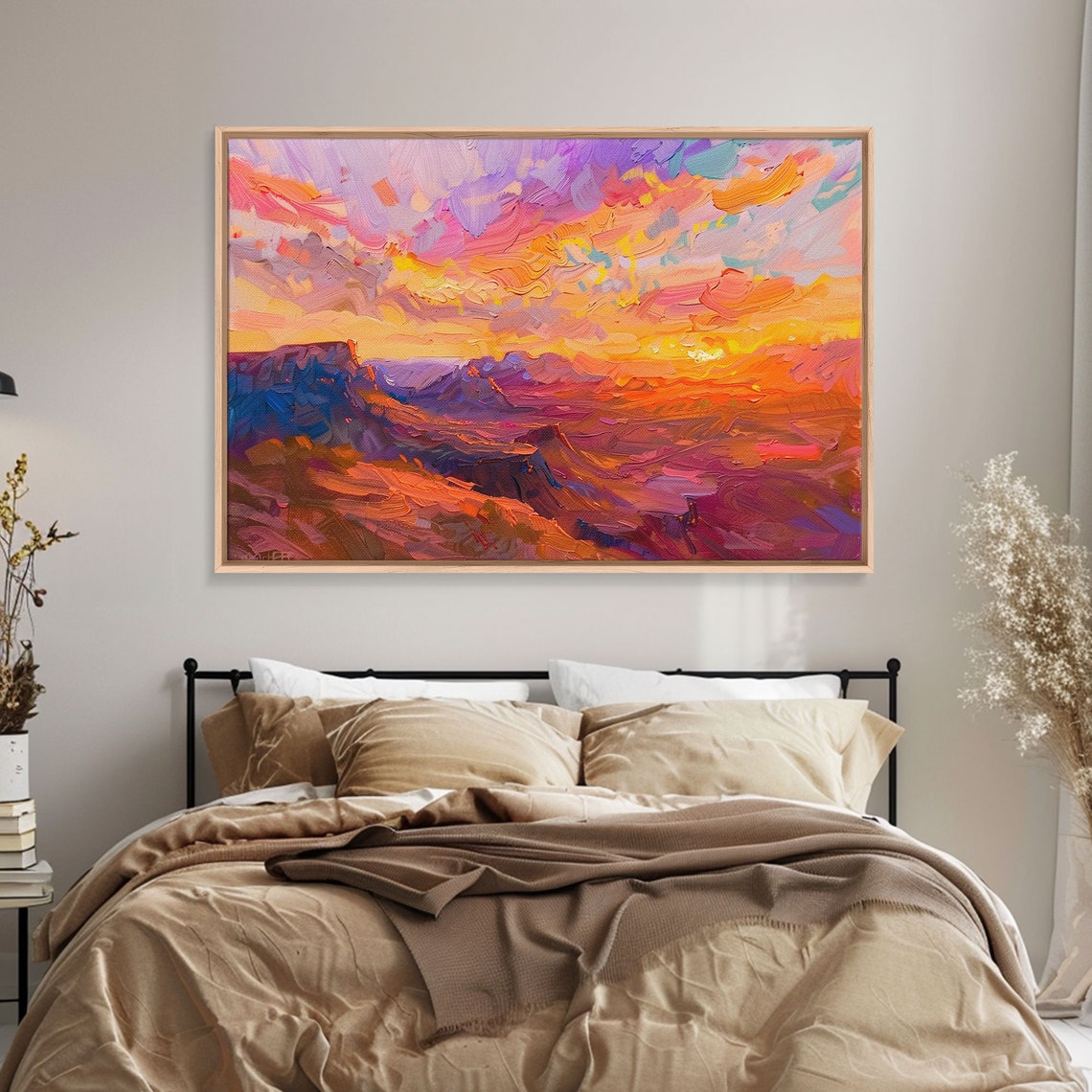 Grand Canyon Sunset Vibrant Impressionist Landscape Art Poster