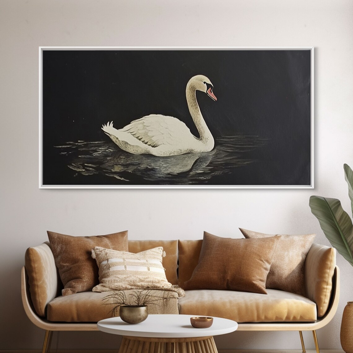 Black Swan Nursery Art Print, Minimalist Farmhouse