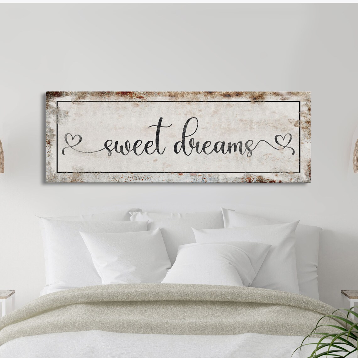 Sweet Dreams Bedroom Wall Decor, Distressed Art Print - Image 3