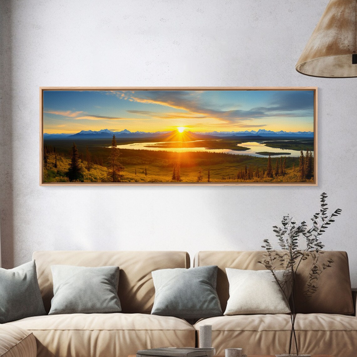 Denali National Park Sunrise River Sunburst Alaska Range Panoramic Poster - Image 4