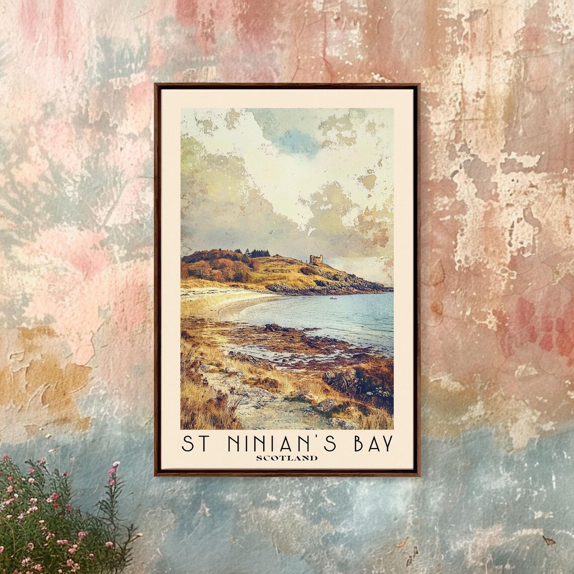 St Ninian's Bay Scotland Rocky Tidal Shore Headland Castle Poster - Image 4