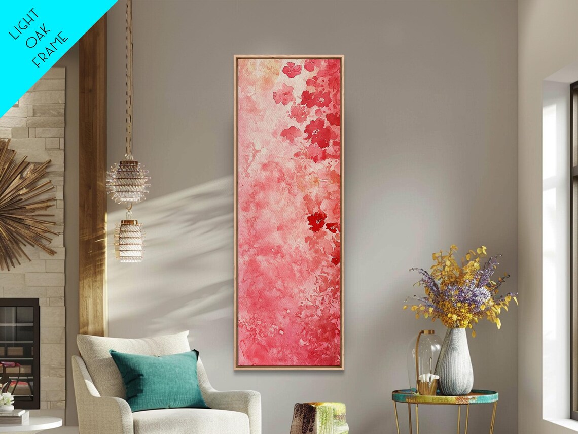 Pink Abstract Floral Watercolor Wash Modern Minimalist Art Poster - Image 6