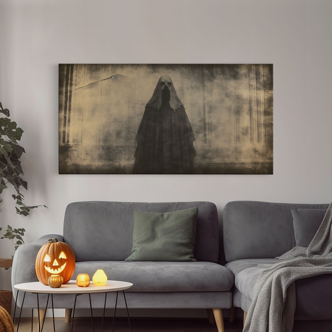 The Apparition Hooded Ghost Misty Vintage Creepy Spooky Halloween Art Poster - Image 4