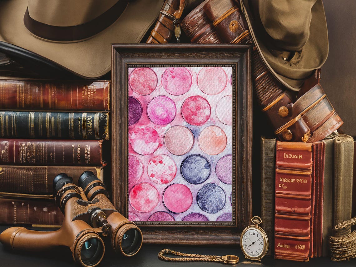 Pink Eyeshadow Makeup Palette Watercolor Art Print Vanity Decor Poster - Image 5