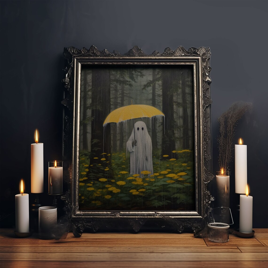 Ghost In The Rain Vintage Art Print, Dark Academia - Image 5