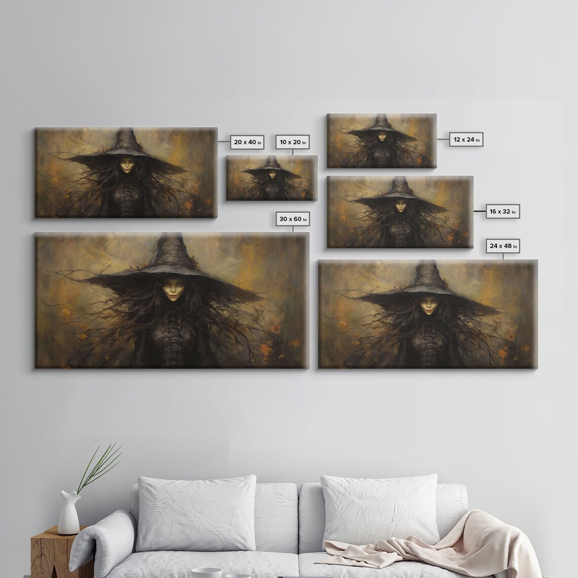 The Witch Halloween Goth Art Print, Halloween Decor - Image 2