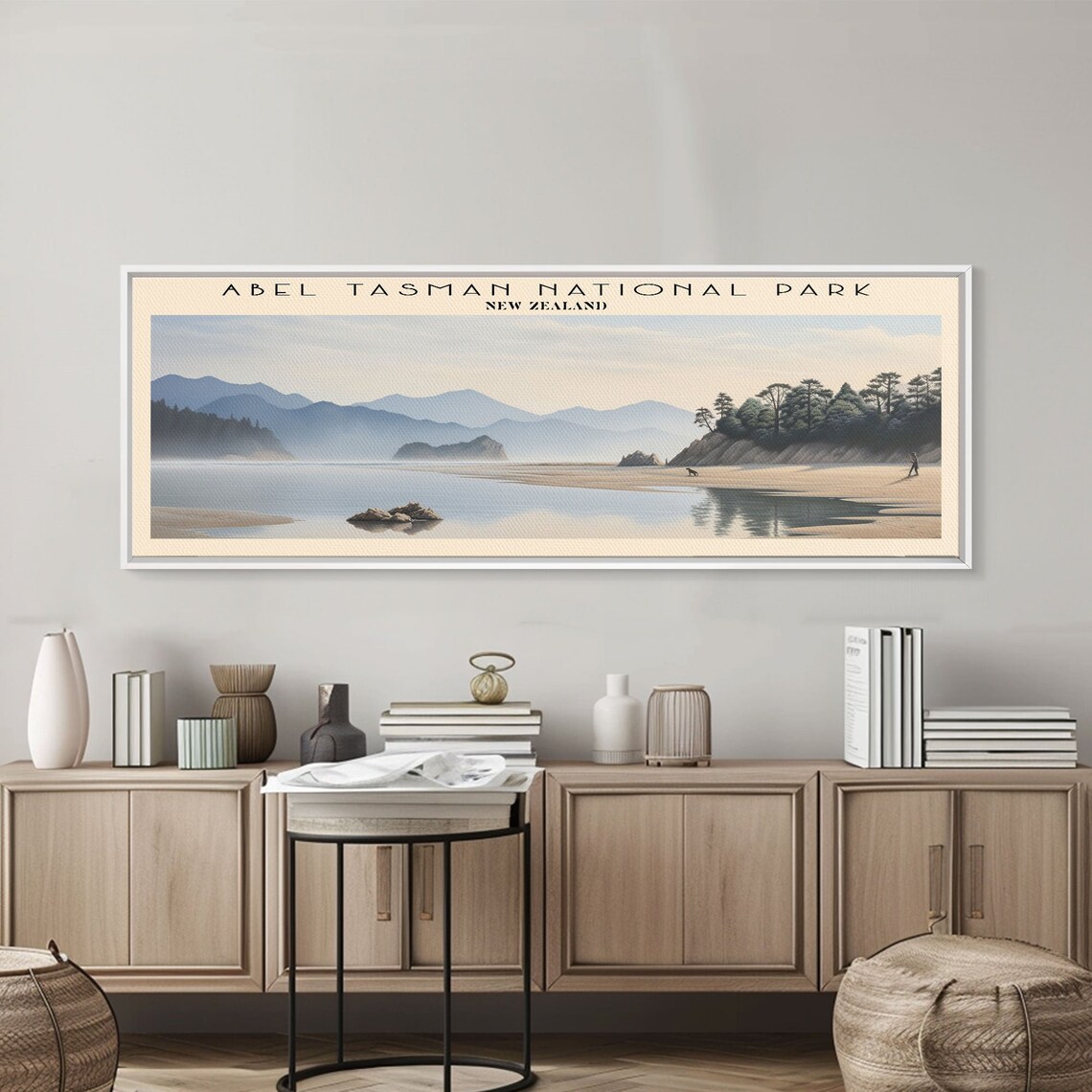 Abel Tasman National Park New Zealand Beach Reflections Panoramic Travel Poster - Image 4