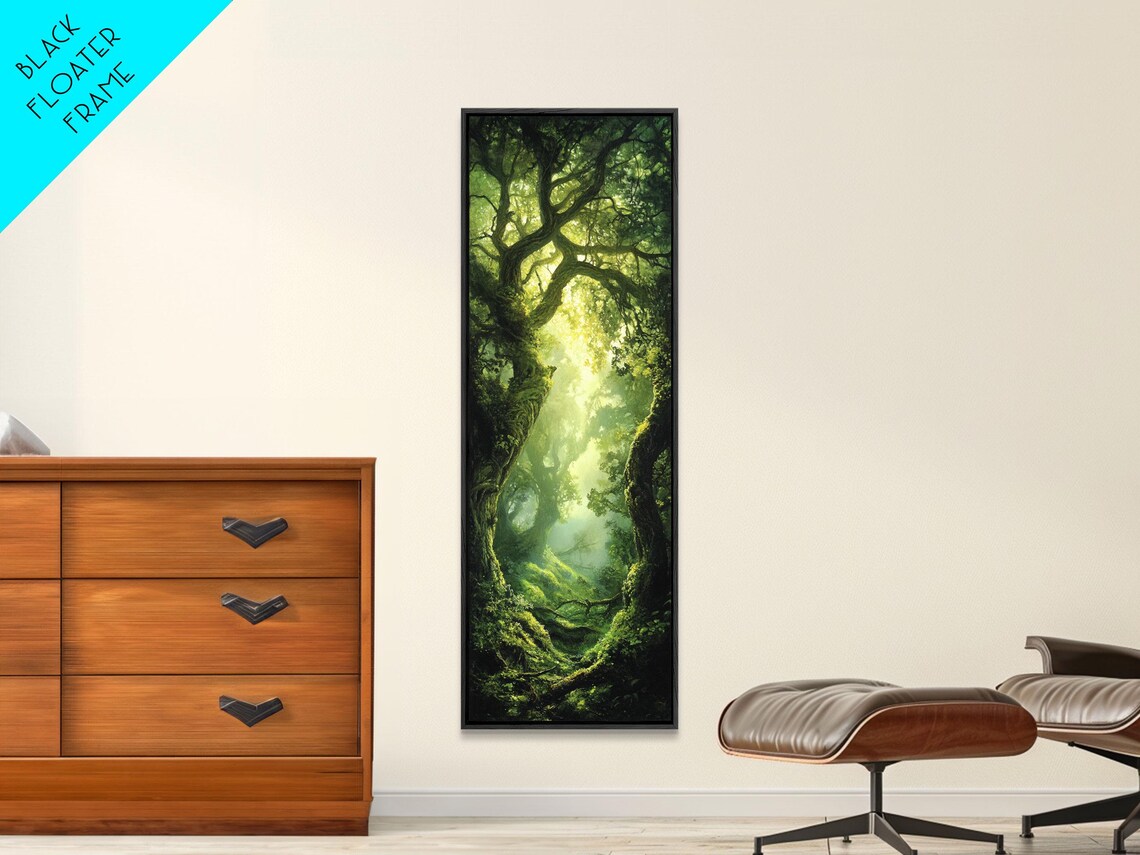 Light Twists Through The Bent Trees Framed Print Accent Piece Wall Art Fantasy Landscape Painting - Image 3