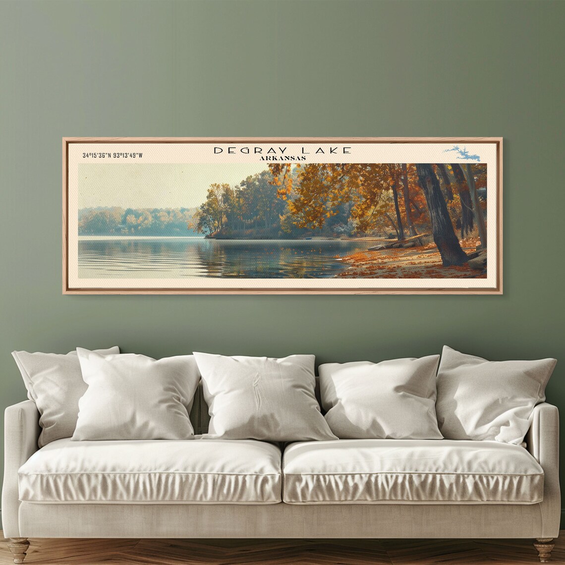 Degray Lake Arkansas Golden Autumn Trees Calm Water Travel Poster - Image 5