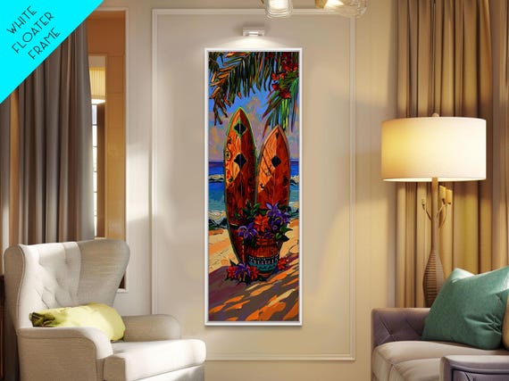 Vertical Coastal Art Print For Beach House Tropical Beach Art Framed And Printed On Wall Art For Living Room Acrylic Painting
