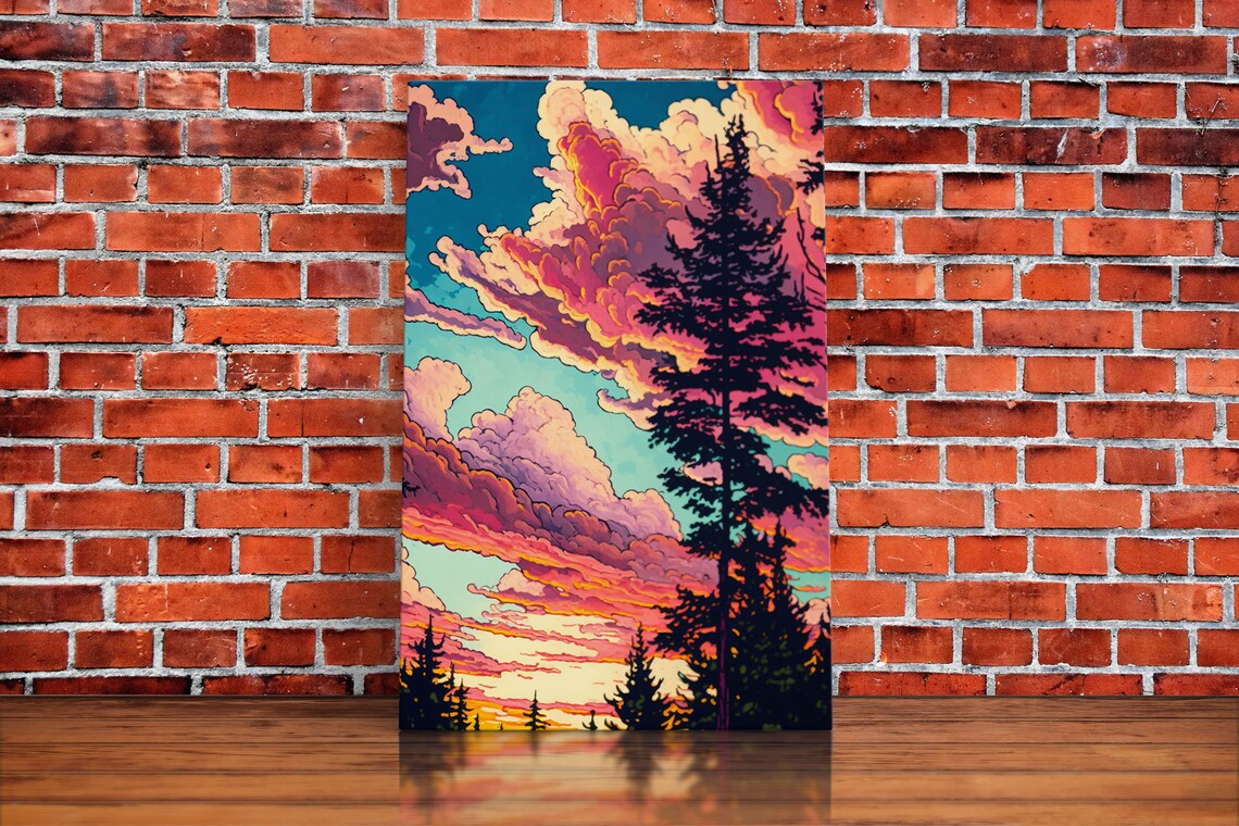 Pacific Northwest Forest Landscape, Abstract Art Print - Image 5