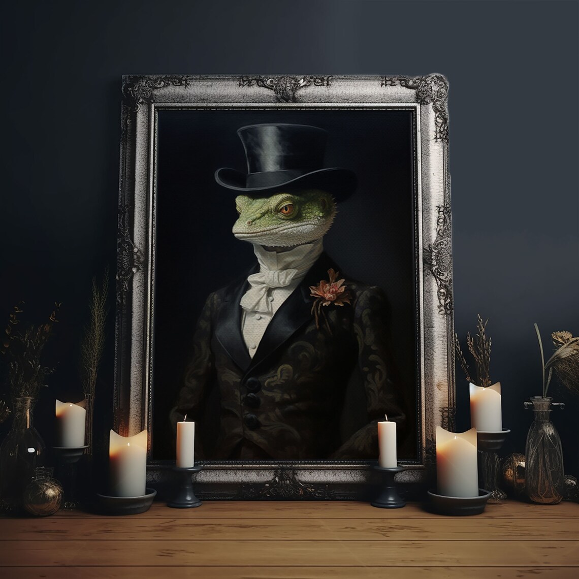 Victorian Gothic Gecko Art Print, Dark Academia - Image 6