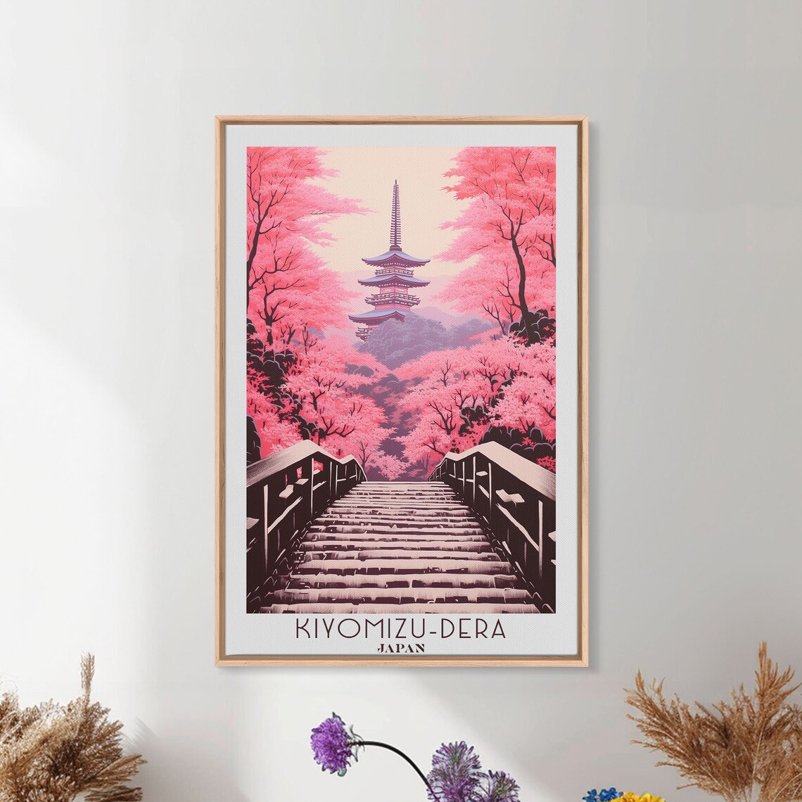 Kiyomizu-dera Japan Cherry Blossom Temple Pagoda Spring Travel Poster - Image 6