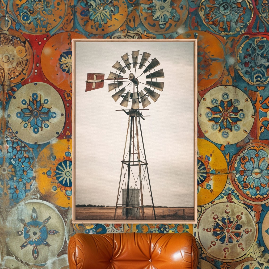 Rustic Farmhouse Home Decor Windmill Photography Photo Print Art Rustic Industrial Farmhouse Wall Art Picture Country Landscape Picture - Image 3