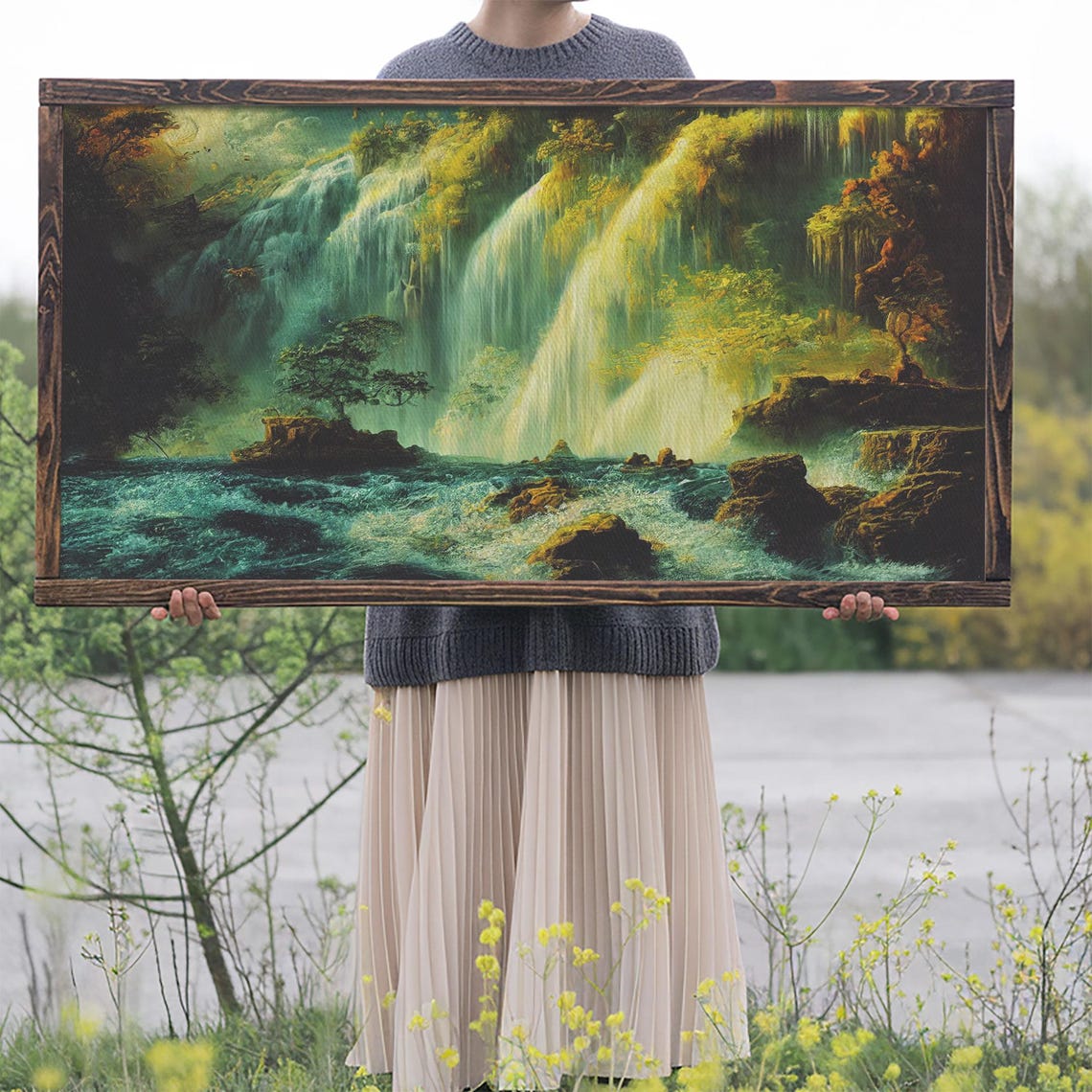 Secret Waterfall High Fantasy Art Print - Image 2