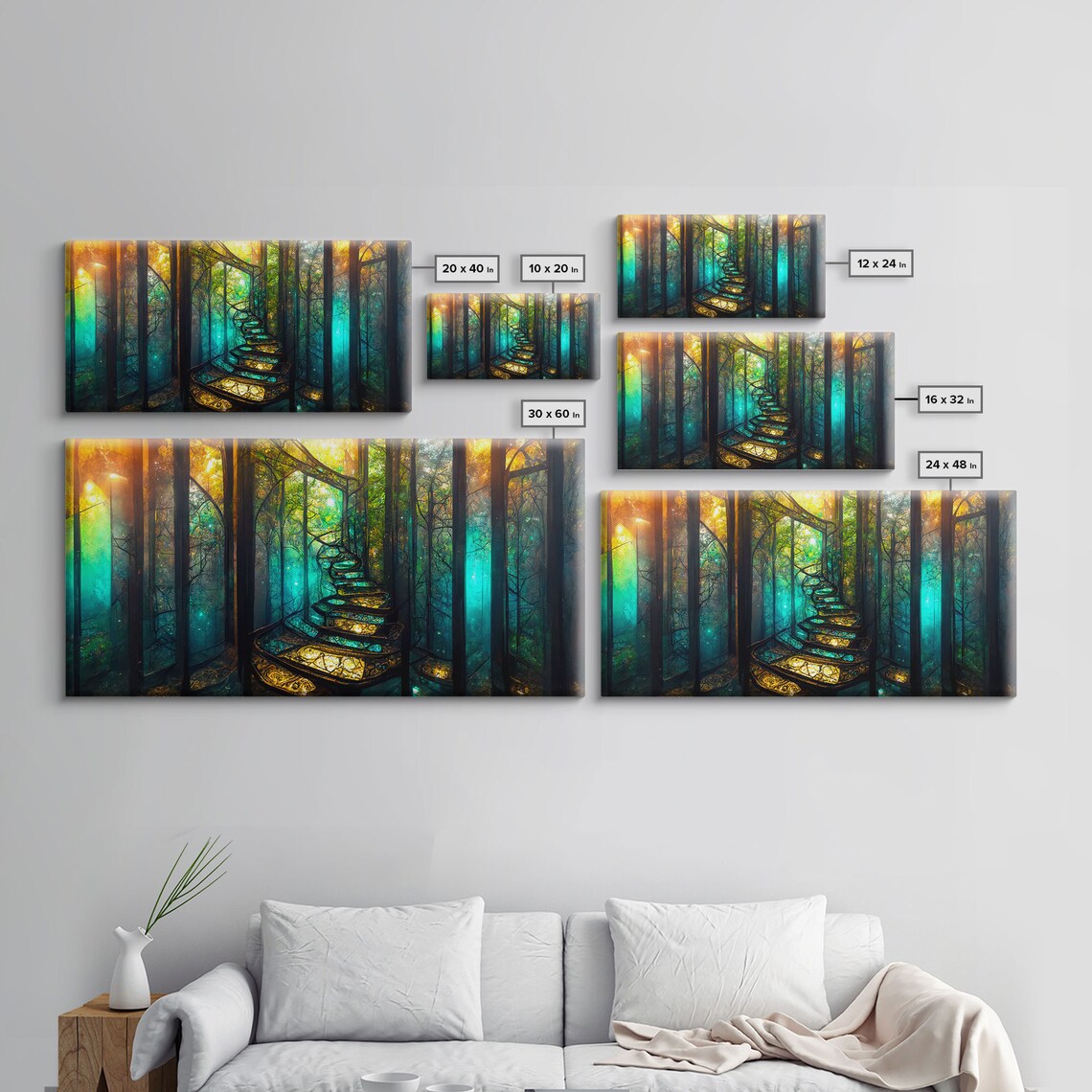 Magical Forest Fantasy Landscape Wall Art Print - Image 2