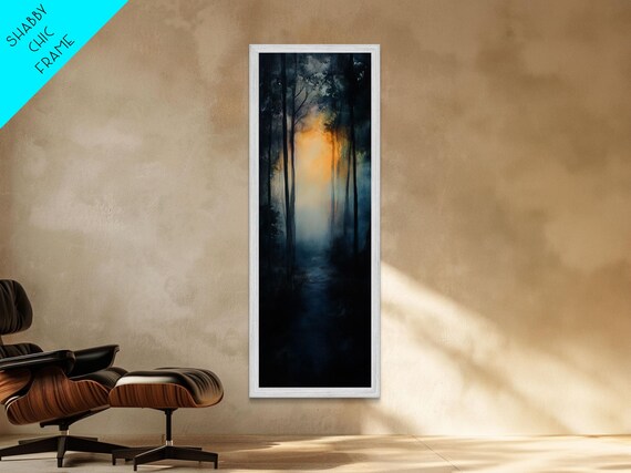 Forest Sunrise Pathway Framed Print Smoky Mountain Art Rustic Decor Bedroom Art Fall Artwork Landscape Painting
