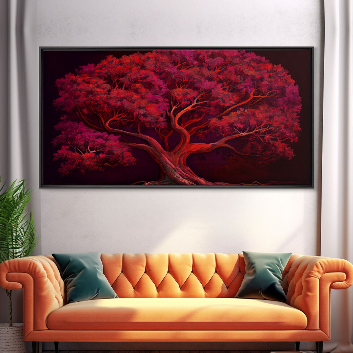 Blood Red Tree Fantasy Horror Art Framed Print - Image 4