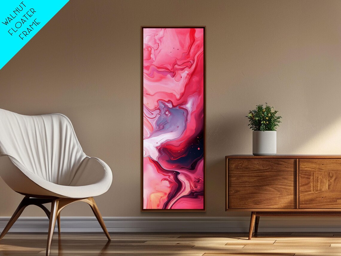 Pink Marble Fluid Abstract Swirl Blush Light Pink Modern Vertical Poster - Image 5