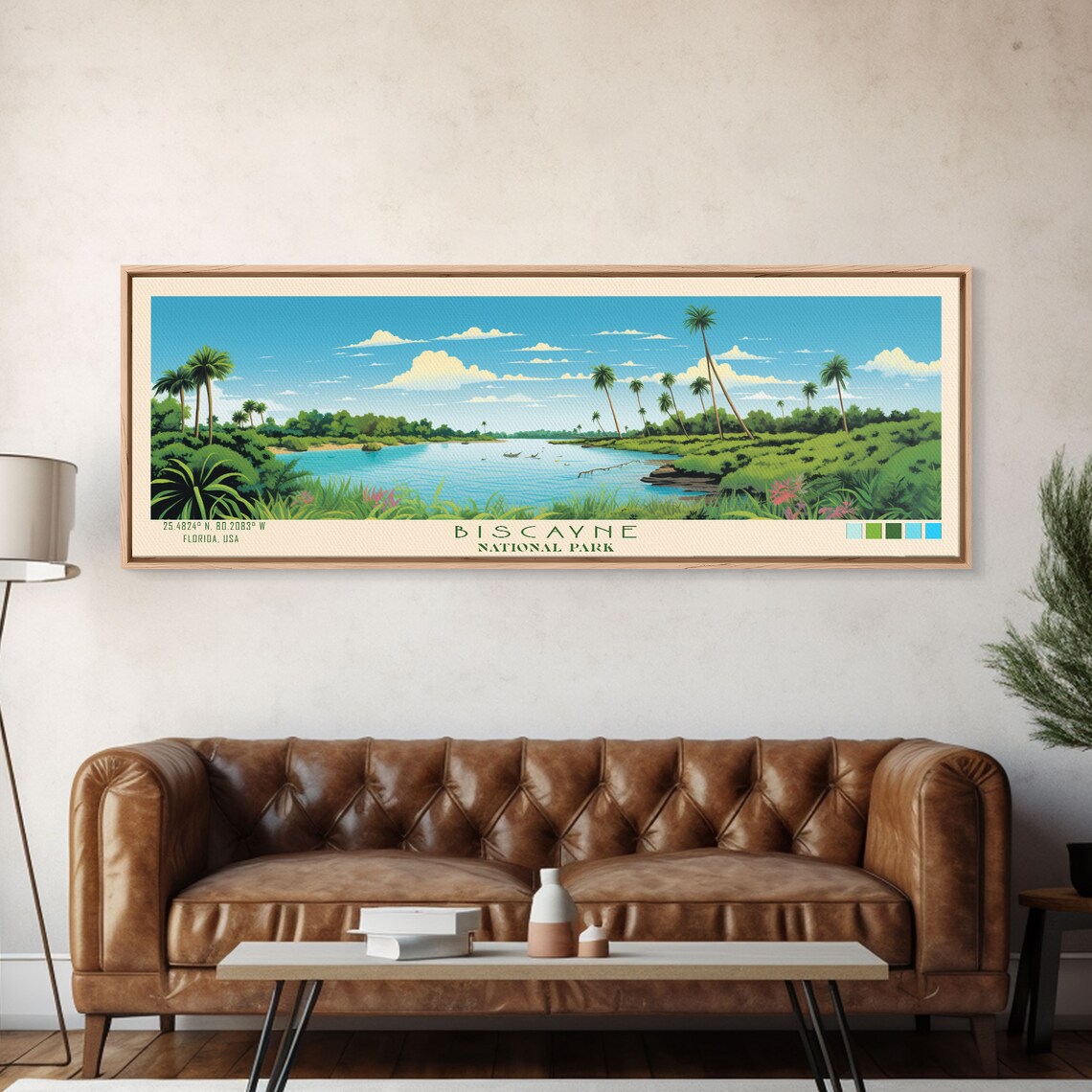 Biscayne National Park Florida Tropical Lagoon Panoramic Travel Poster