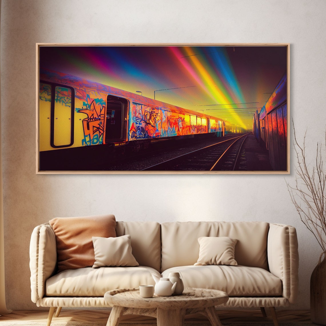 Box Car Graffiti Art Wall Decor Train Box Car Ready To Hang Print Wall Art Rainbow Train Wall Art - Image 4