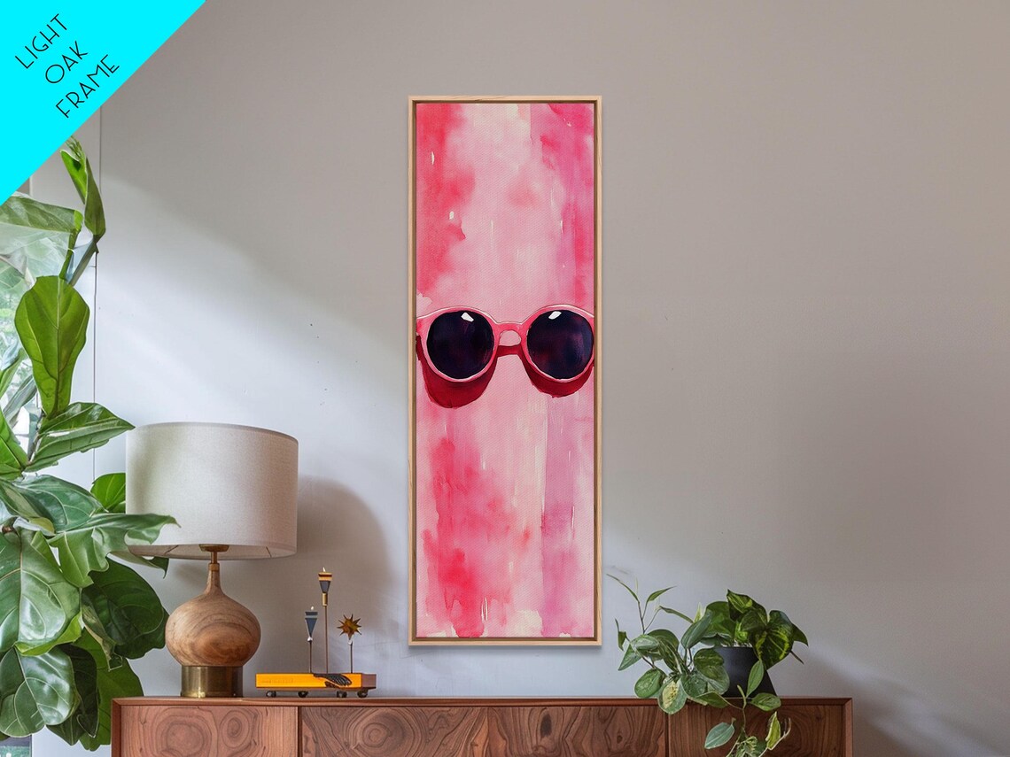 Pink Sunglasses Watercolor Fun Retro Summer Fashion Art Poster - Image 4