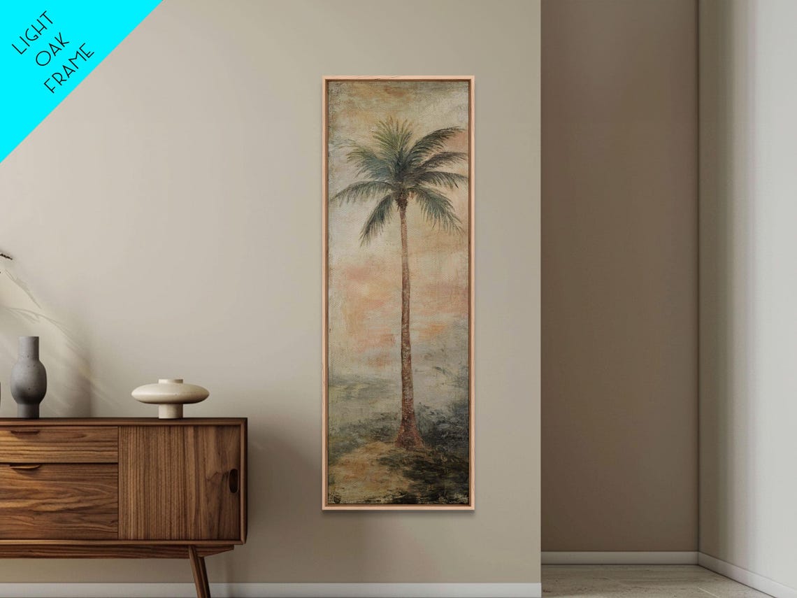 Lone Palm Tree In Soft Pastel Beach Landscape Tropical Art Poster - Image 6